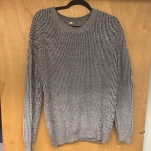 Women’s Gray Sweater with Elbow Patch Heart Embellishments